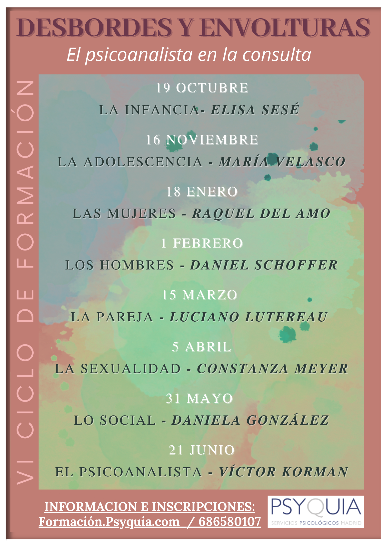 1/2/25 Lección 4 Ciclo “Desbordes y envolturas”: Desborde pulsional y envoltura formal del síntoma en los hombres. Daniel Schoffer