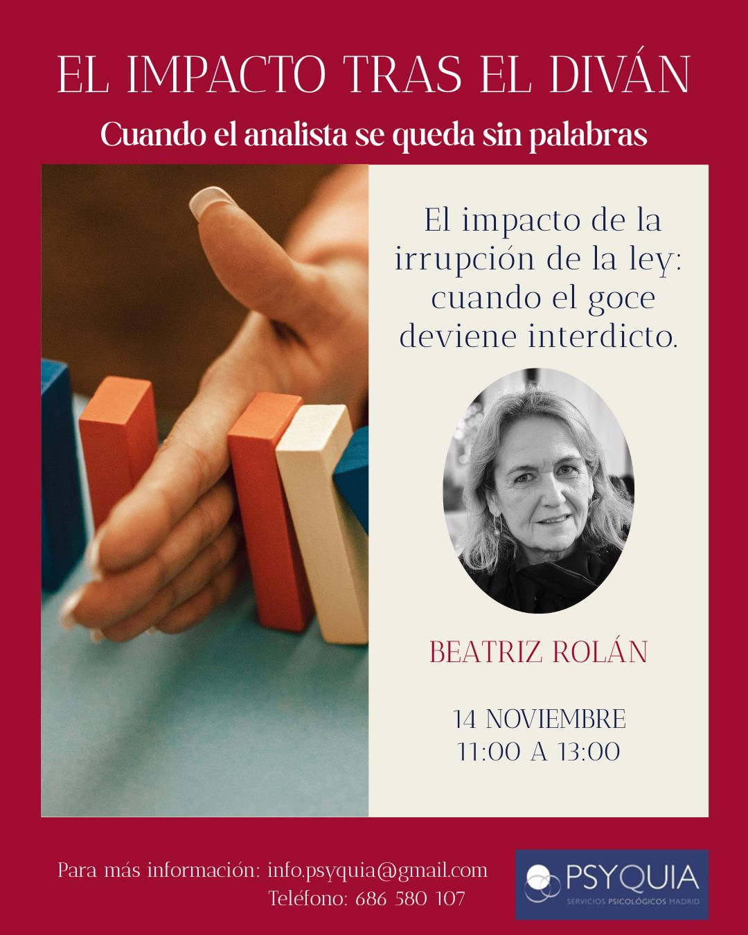 14/11/26 Lección 2 El impacto tras el diván: El impacto de la irrupción de la ley, cuando el goce deviene interdicto. Beatriz Rolán.